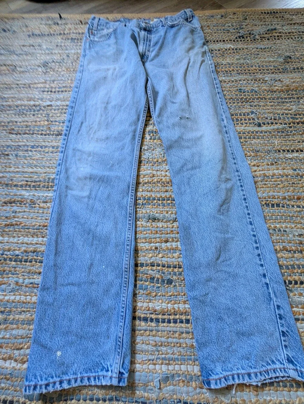 Vtg 1999 Levi’s 505 Orange Tab Jeans Distressed Workwear 100% Cotton